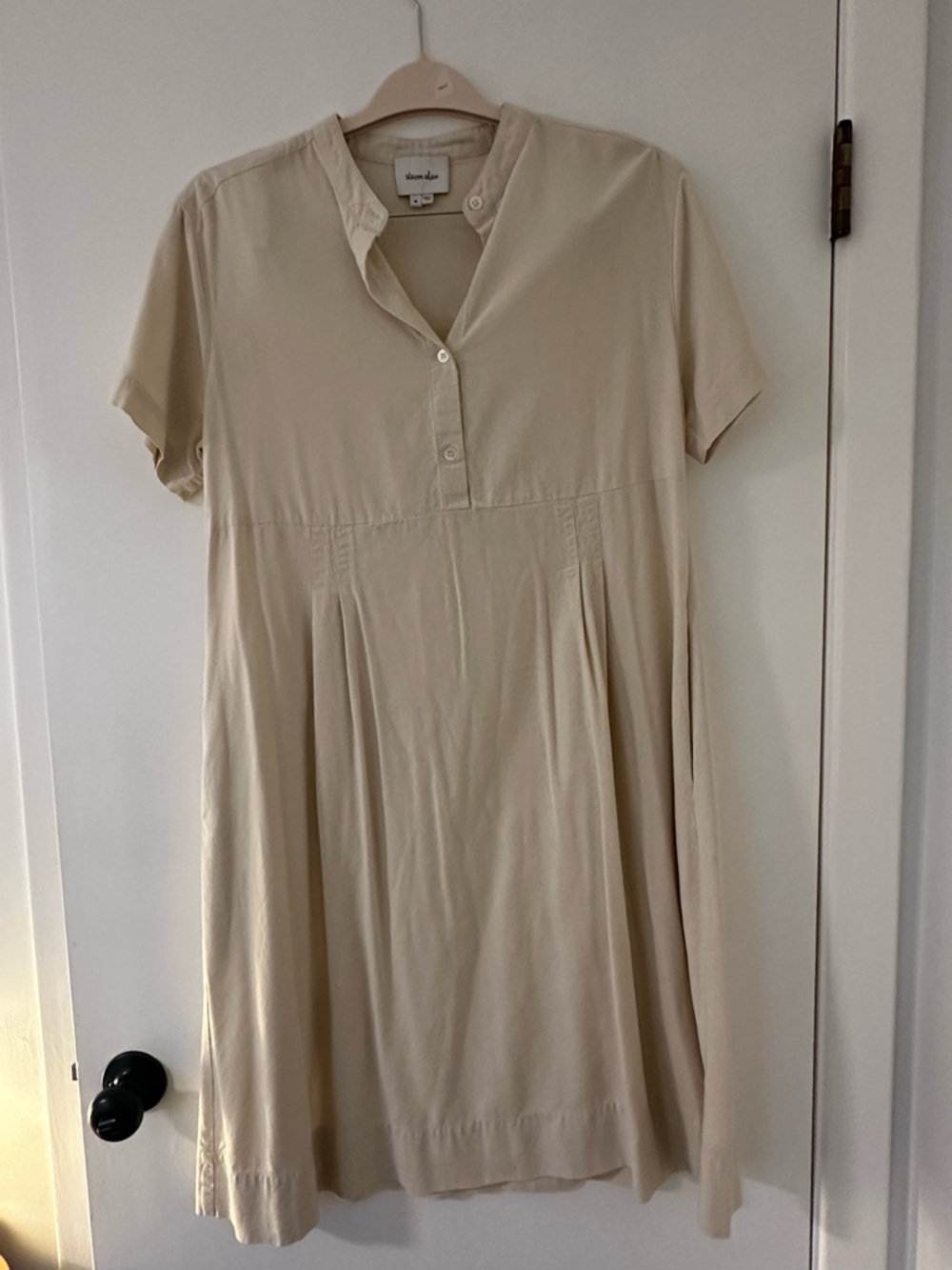 Steven Alan Cream Short-Sleeve Midi Dress
